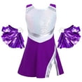 thumbnail image 3 of YONGHS Kids Girls Cheerleading Halloween Outfits Sequins Dance Dress+Shorts+Pom Poms, 3 of 7