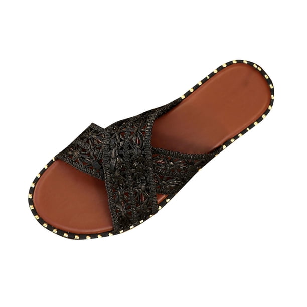 Zapatos Casuales Versátiles Plus-Size Estilo Bohemio Cómodos Tejidos Correa de Envoltura Respirables Sandalias Planas para Primavera / Verano