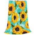 thumbnail image 2 of Fotbe Yellow Sunflowers With Green Leaves Manta de Franela Acolchonada con Estampado, Súper Suave y Esponjosa, Extra Grande para Sofá, Cama, Uso Todo el Año-60"x50", 2 of 7