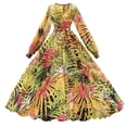 thumbnail image 4 of Vestido maxi casual de verano para mujer Vestido largo con vuelo floral bohemio con cuello en V para la playa Fridja yut3239, 4 of 6