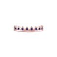 thumbnail image 2 of FB Jewels 10kt Rose Gold Womens Round Blue Sapphire Chevron Stackable Band Ring 1/10 Cttw, 2 of 4