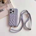 thumbnail image 1 of Premium Leather Double-Layer Card Slot Crossbody Lanyard Shockproof Phone Case,iPhone 15 Pro Max, 1 of 7