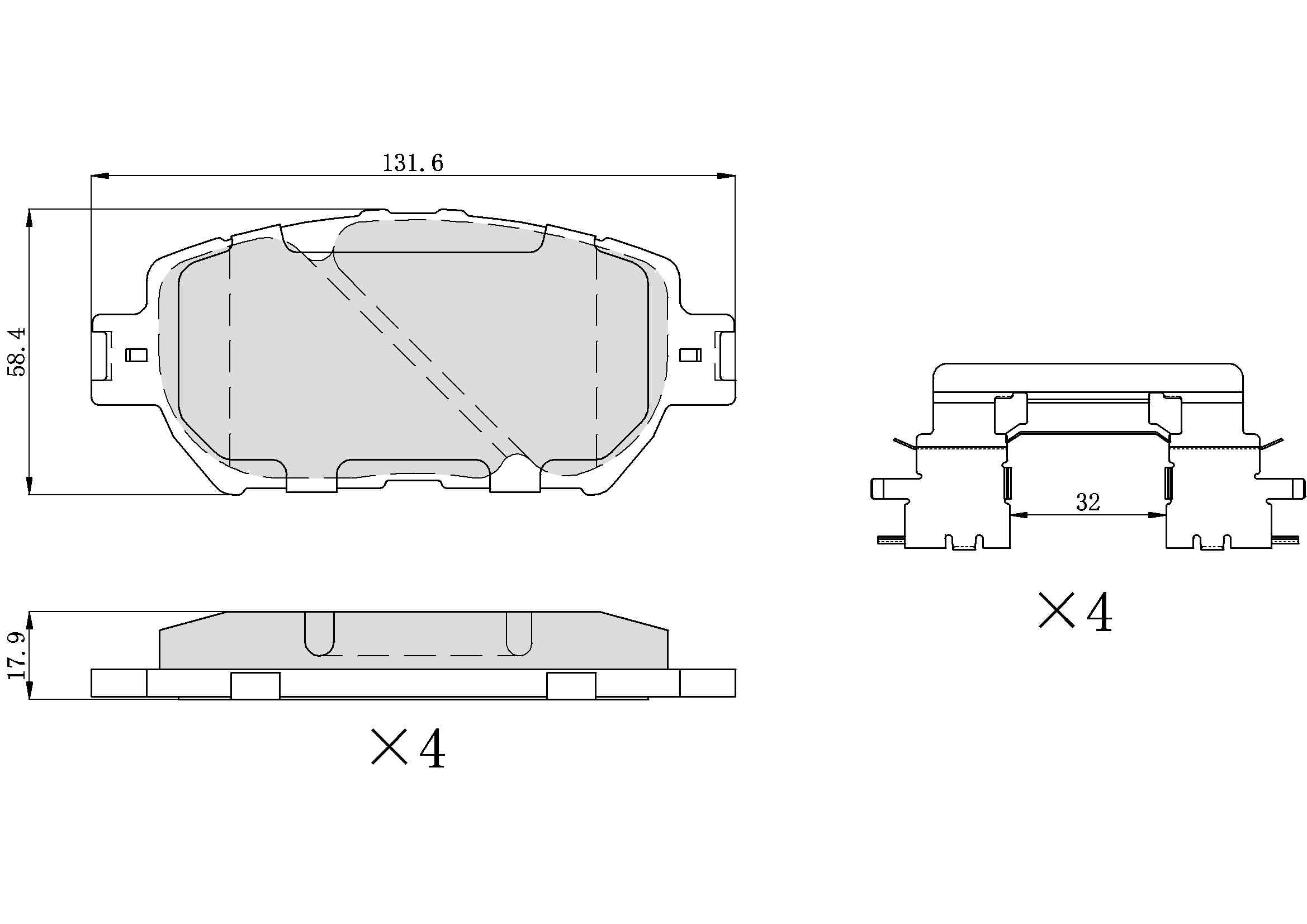 UltraHC 700 Brake Pad Set, Front HC7.0908.0.C, Toyota Camry 2006-2002