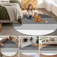 thumbnail image 5 of Round Rugs 4Ft, Black Grey Striped Round Area Rug Washable Indoor Throw Carpet, Farmhouse Modern Soft Non Slip Circle Rug for Kitchen Nursery Room Home Decor Aesthetic, 5 of 8