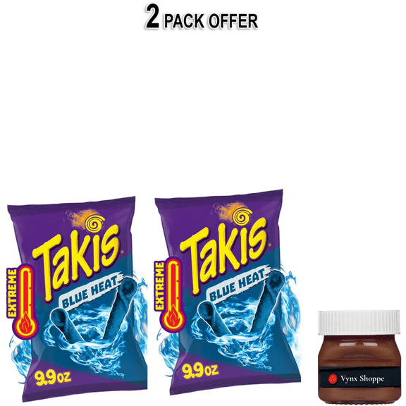 Takis Blue Heat 9.9 oz Sharing Size Bag, Hot Chili Pepper Rolled Tortilla Chips