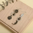 thumbnail image 2 of Nvzi Pendientes vintage con diseño asimétrico de bronce y luna (bronce), 2 of 5