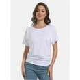 thumbnail image 4 of Women's Short Sleeve Boat Neck Top - Dolman Style with Side Shirring & Drape Detail, 4 of 6