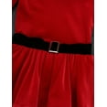 thumbnail image 6 of YONGHS Kids Girls Santa Dance Red Costume Christmas Figure Ice Skating Leotard Dress 4-16, 6 of 7