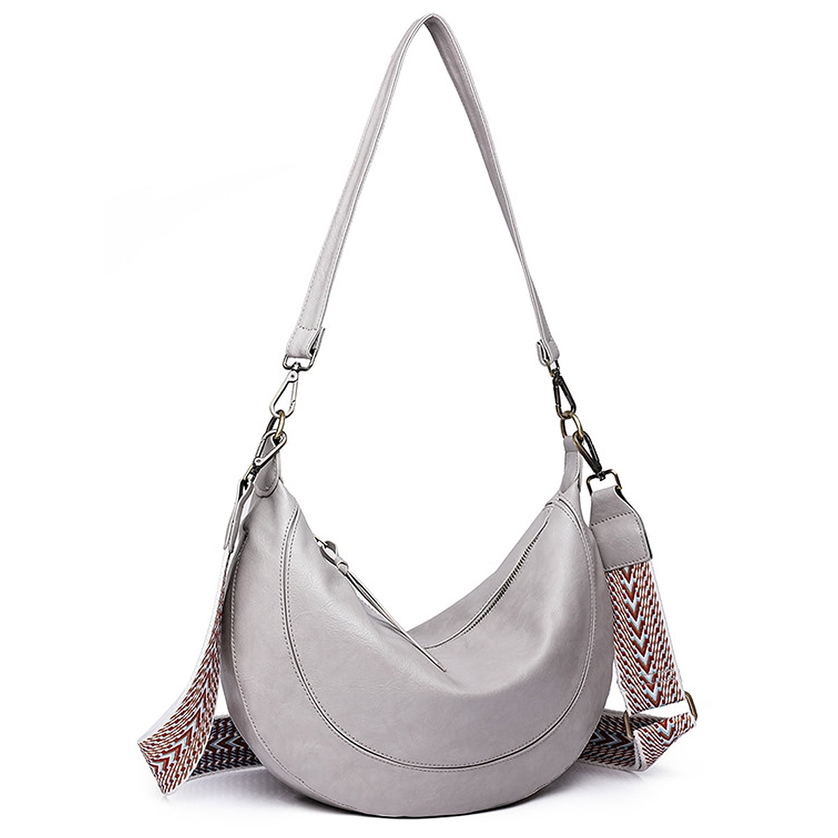 Crossbody Bags Purse for Women Crescent Shoulder Purses Vegan Leather Handbag with Adjustable Guitar Strap Walmart