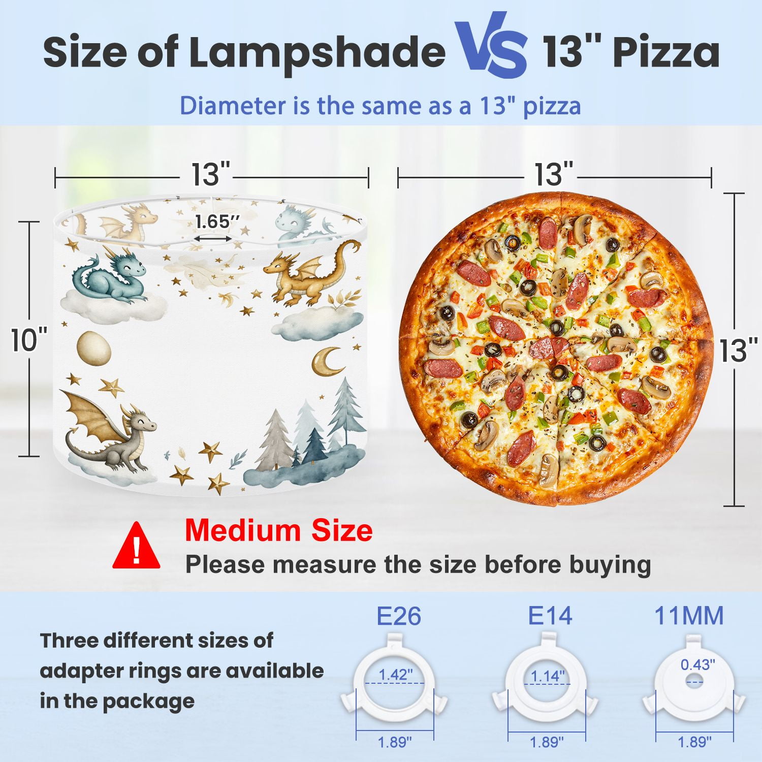 Boho Lampshades 2 Pack Dragon baby animals watercolor 13"x13"x10" Light Shade for Table Lamps Floor Lamps Drum Lamp Shades Lampshade Replacement Easy Assembly