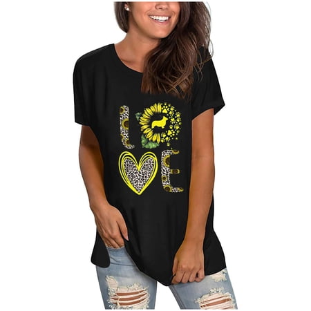 

LWZWM Plus Size Blouses for Women Date Night Blouse Print O-Neck Loose Short Sleeve T-shirt Pullover Tops Club Tops Cowgirl Shirt Dressy Shirt Exotic Tops Gym Shirts Office Tunic