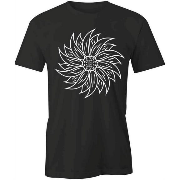 Sunflower T-Shirt | Pretty Flower Black Tee Gift