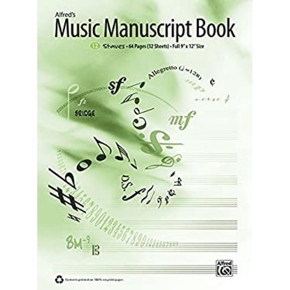 Pre-Owned Alfred's Music Manuscript Book : 12-Stave (Paperback) 9780739064160
