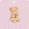thumbnail image 4 of Inktastic Cute Teddy Bear Holding Flowers Girls Toddler Dress, 4 of 5