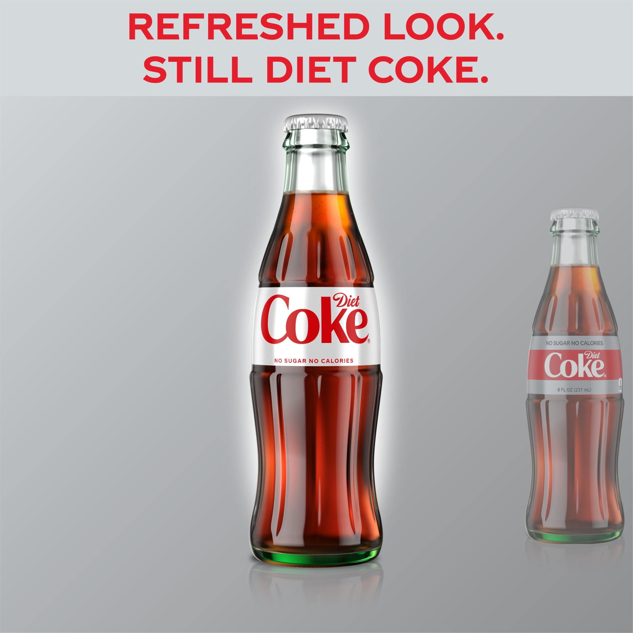 Diet Coke Soda Pop Glass Bottles, 8 fl oz, 6 Pack