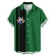 thumbnail image 2 of Ceisia Men's Summer St. Patrick's Day Casual Loose Fit Short Sleeve Turndown Collar Shirt Green Black Stripe Bowling Splash Print 4-Way Stretch Fabric Multicolor M Gifts, 2 of 6