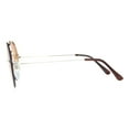 thumbnail image 3 of Womens Rimless Hippie Oceanic Gradient Round Sunglasses Silver Brown Blue, 3 of 4