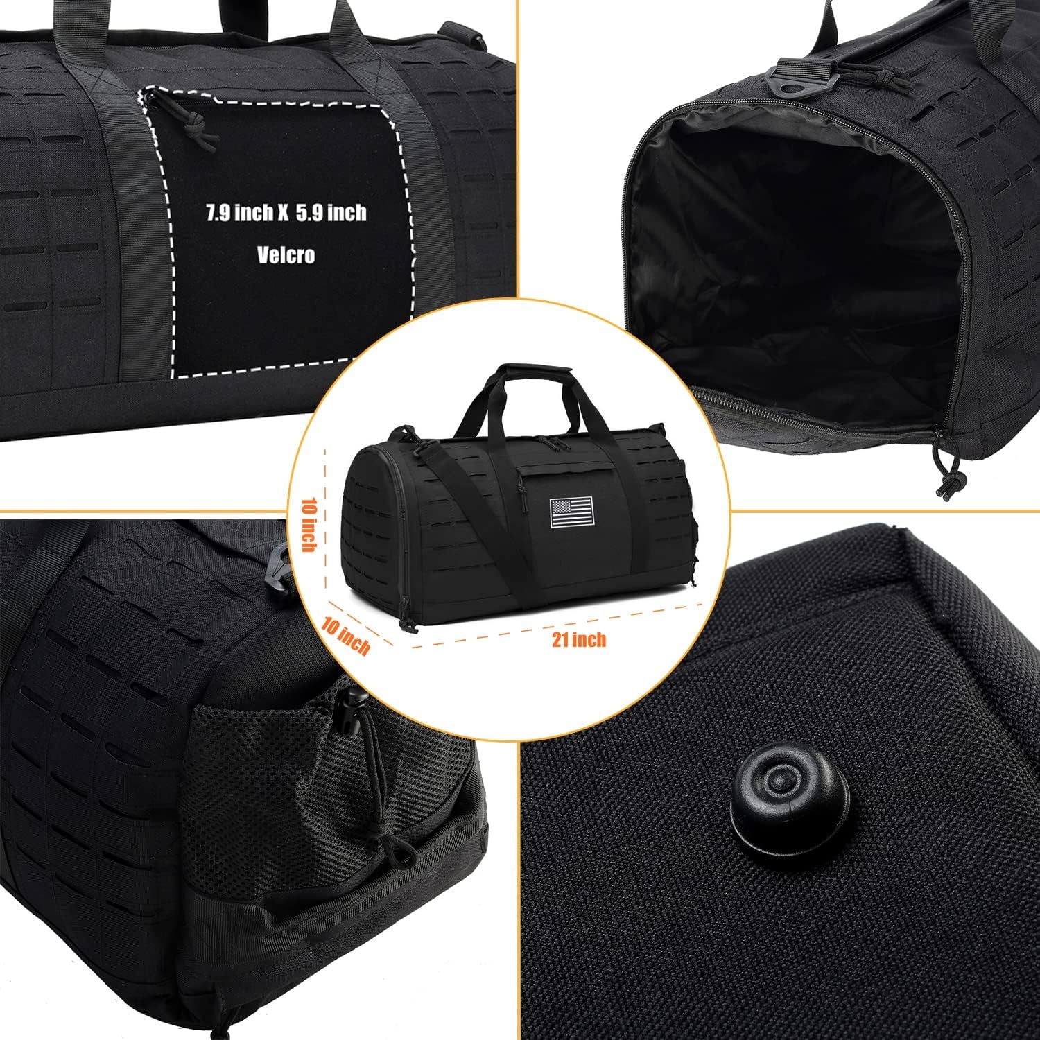 favastee 40L Military Tactical Duffle Bag For Men Sport Gym Fitness Tote Travel Training Workout With Shoe Compartment Basketball Football Weekender