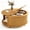 Yellow, variant on AISWORD Round Coffee Table with 360° Sliding Door, Fluted Accent Storage Coffee Table with Adjustable Footpads for Living Room, Walnut