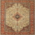 thumbnail image 1 of Ahgly Company Machine Washable Indoor Square Traditional Dark Sienna Brown Area Rugs, 4' Square, 1 of 7