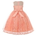 thumbnail image 4 of TBWNWG Elegant Flower Girl Dress for Girls Sleeveless Mesh Birthday Party Gown with Bow Knot Detail,Size 5-6 Years, 4 of 5