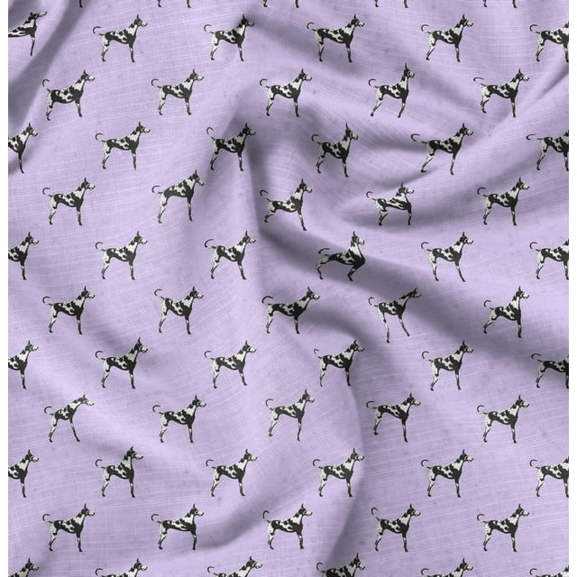 Soimoi Rayon Fabric Great Dane Dog Printed Fabric 1 Yard 42 Inch Wide