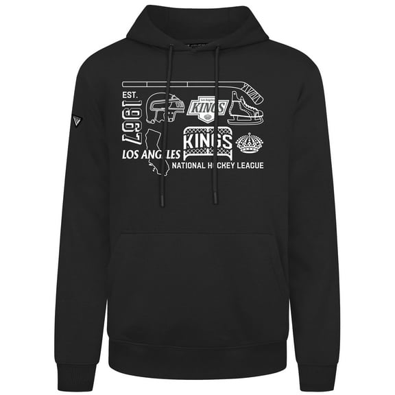 Men's Levelwear  Black Los Angeles Kings Podium Campaign Pullover Hoodie