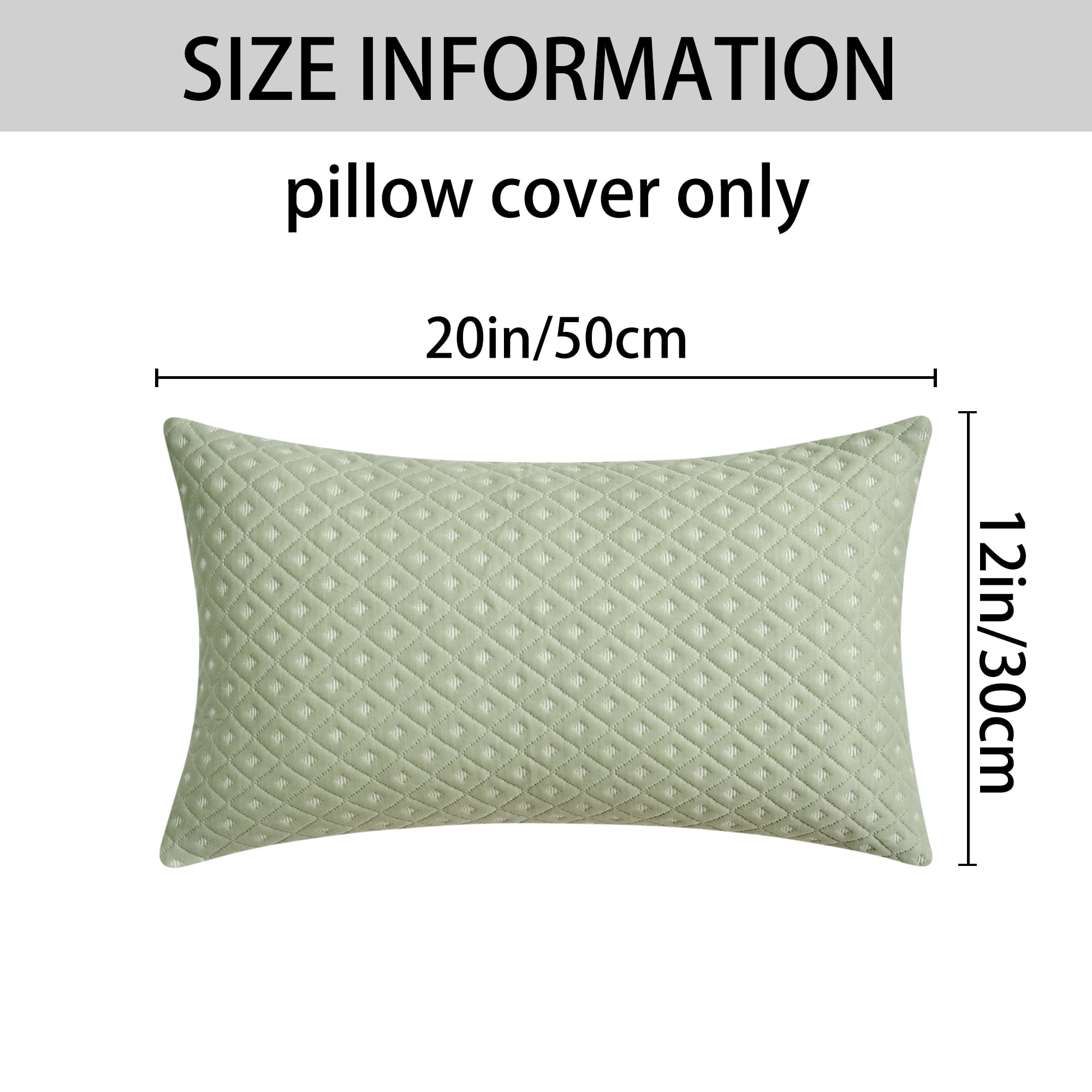 Unique Bargains 2 Pcs Soft Modern Geometric Cushion Cases Green 12" x 20"