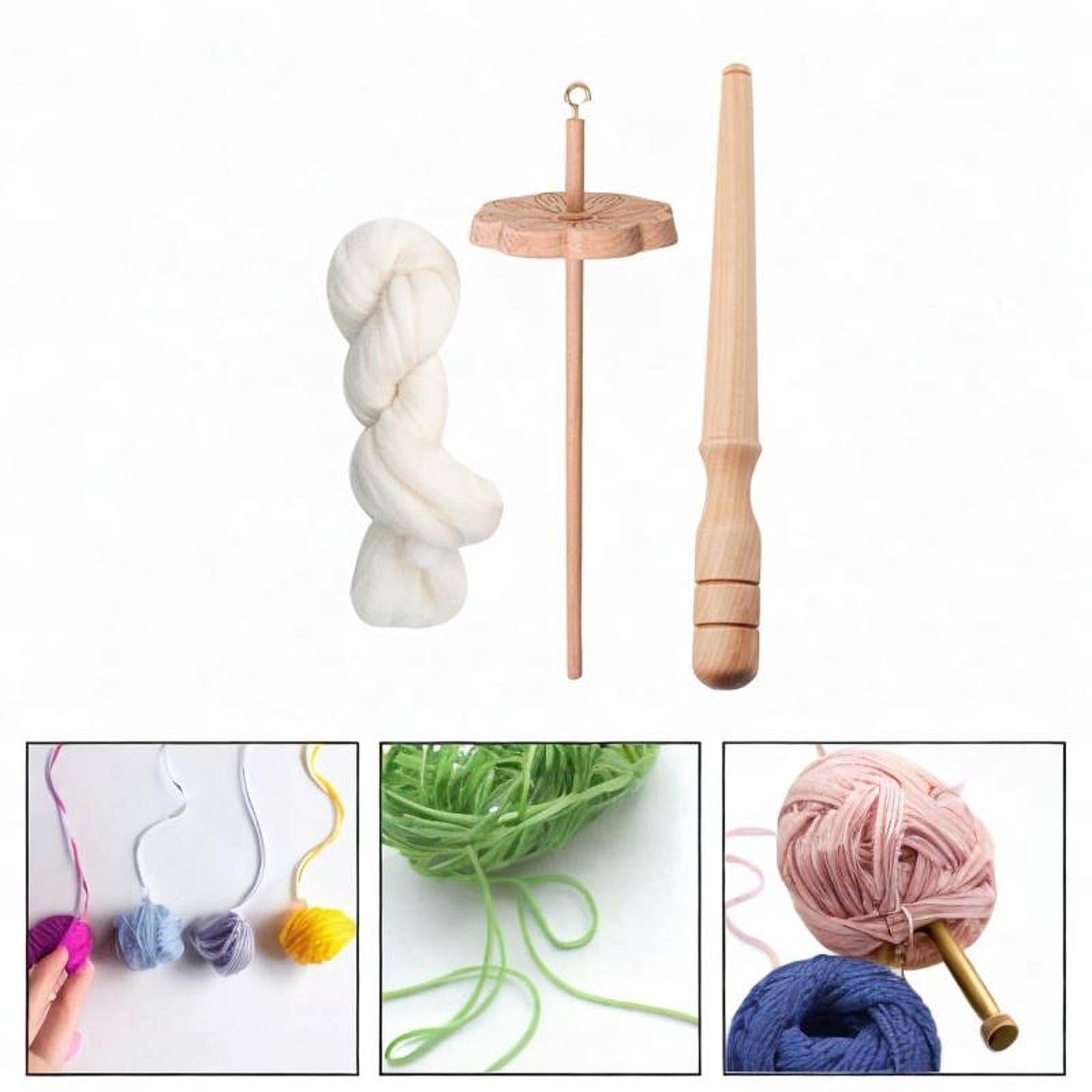 Sharprepublic Drop Spindle Portable Sewing Projects for Beginners Wood for Knitted Felting with wool strips