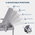 thumbnail image 2 of Chaise Lounge Chair Outdoor 2PCS - 5 Position Adjustable Backrest,Armrest,Waterproof,Easy Assembly,300lb Weight Capacity for Pool,Resin,Light Grey, 2 of 7