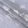 thumbnail image 5 of GlowSol 26"W x 45"L Short Sheer Curtains Floral Embroidered Faux Linen Textured Kitchen Tier Curtains Cafe Curtains for Living Room, Gray, 2 Panels, 5 of 6