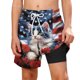 thumbnail image 1 of Odeerbi Boys Independence Day Swim Pantalones Patriotic Beach 2-In-1 Compression Liner Board Shorts Con Bolsillos, 1 of 9
