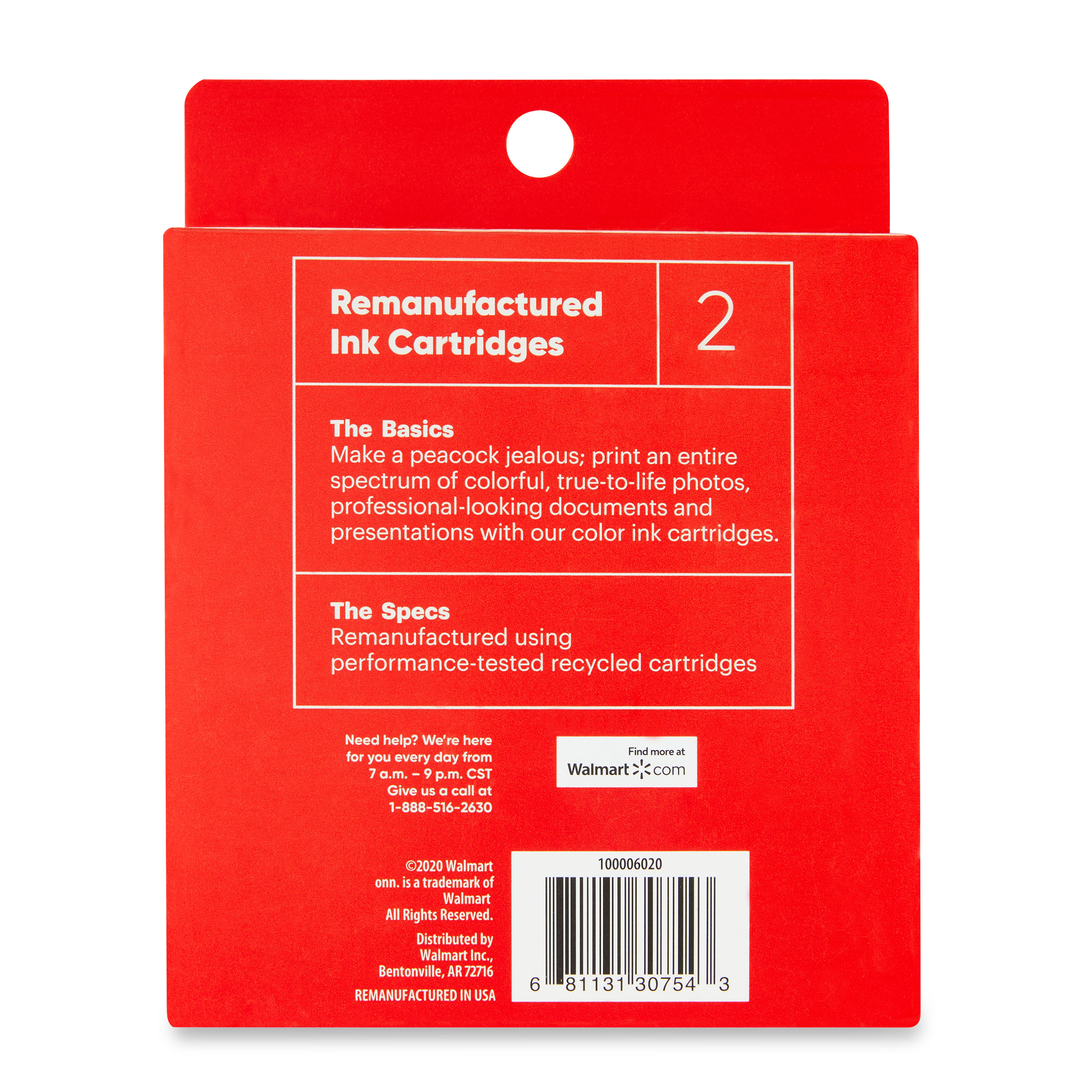 onn. Remanufactured Canon PG-245XL Black and CL-246XL Tri-Color Ink Cartridges, 2 Pack