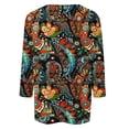 thumbnail image 7 of Jsaierl 3/4 Sleeve Tops for Women Summer Crew Neck Shirts Trendy Graphic Ladies Blouses Workout Cotton Tunic Top S-3XL, 7 of 7