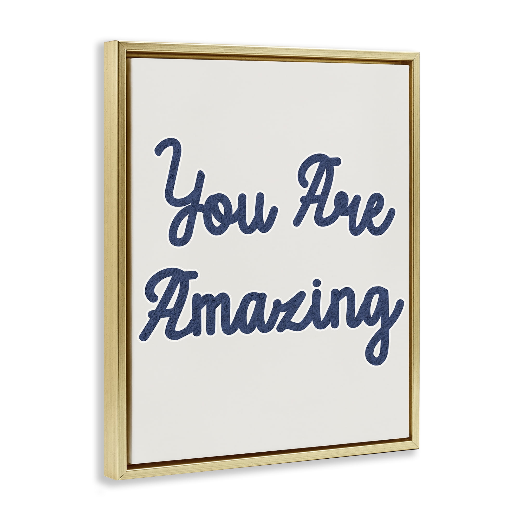 Stupell Industries You Are Amazing Phrase Typography Painting Gold Floater Framed Art Print Wall Art, 17 x 21