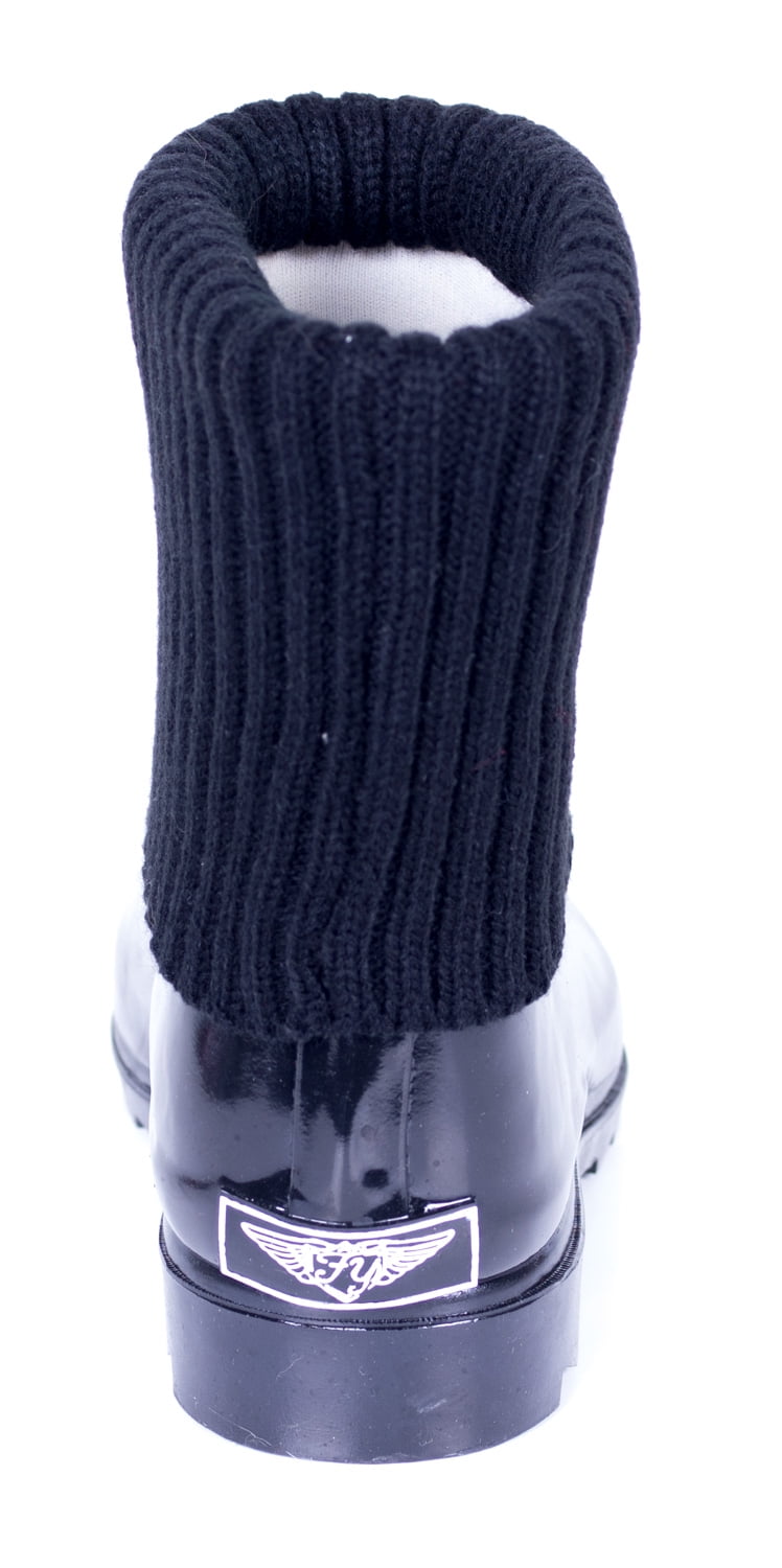 Forever Young Women's Ankle Length Mock-Sock Rain Boot