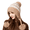 Khaki, variant on Womens Thick Knit Ear Flap Winter Hat Soft Fleece Lined 3 Pom Pom Pull On Beanie with Fair Isle Pattern Beige One Size