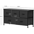 thumbnail image 3 of Furniwell Fabric Dresser TV Stand for Bedroom with 5 Drawers, Wide Chest of Drawers, Storage Organizer Unit with Fabric Bins for Closet, Living Room, Hallway（Black）, 3 of 13
