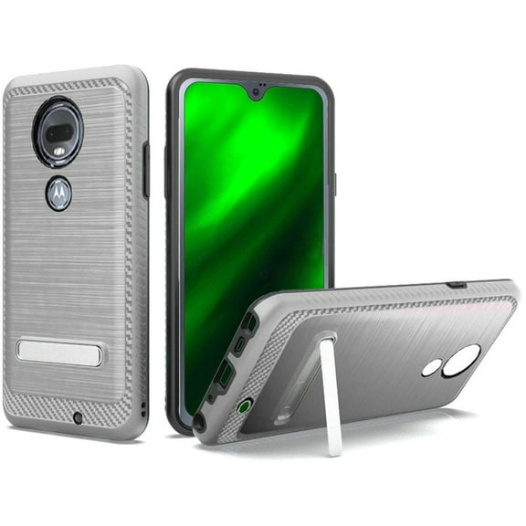 GSA Brushed Case Kickstand for Moto G7 Power & G7 Supra Silver