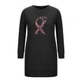 thumbnail image 4 of miqiqism Breast Cancer Awareness Sweatshirt Dress for Women Pink Graphic Lightweight Long Sleeve Shirt Dress with Pockets Trendy Crew Neck Dresses,Black,Large, 4 of 6