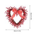thumbnail image 3 of Valentine’s Day Artificial Red Berry Heart Wreath 15.74” Heart Shaped Berries Wreath Swag with Grapevines and Red Bow Faux Berry Garland Wreath for Valentine’s Day Wedding Festival Decor, 3 of 6