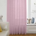 thumbnail image 6 of Pink Burlap Texture Sheer Curtains 96 Inches Long, Farmhouse Vintage Pink Light Filering Curtains, Privacy Drapes Simi Floor to Veiling Curtain for Living Room Bedroom Large Window Treatment, 6 of 9