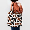 thumbnail image 4 of Vsdgher Brown Black Cow Print canvas Tote Bag, Lightweight Cloth Bags, Suitable for shopping, groceries, travel, 4 of 4