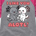 thumbnail image 3 of Instant Message - I Like You Alotl - Toddler And Youth Girls Raglan Graphic T-Shirt, 3 of 6