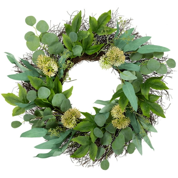 Northlight Eucalyptus and Olive Leaf Twig Spring Wreath, 24-Inch