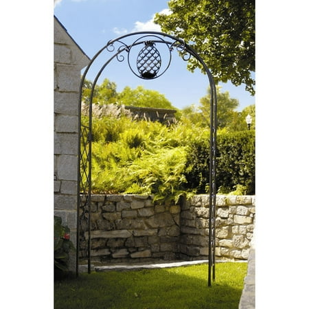 Wrought Iron Arbor w Pineapple Accent