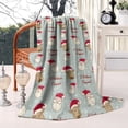 thumbnail image 2 of Gray Christmas Santa and Reindeer Pattern Blanket,Comfortable Soft Flannel Throw Blanket,All Season,Warm Lightweight Blankets for Sofa Bed Couch Living Room Chair,60"x80", 2 of 4