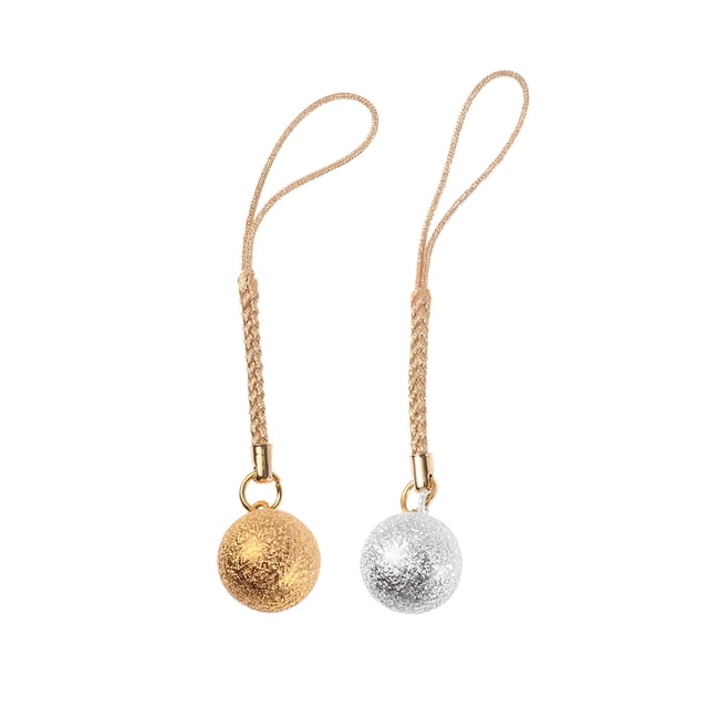 OUNONA 2 Pcs Practical Festival Pendant Decorations Copper Bells Pendant Round DIY Craft For Backpack