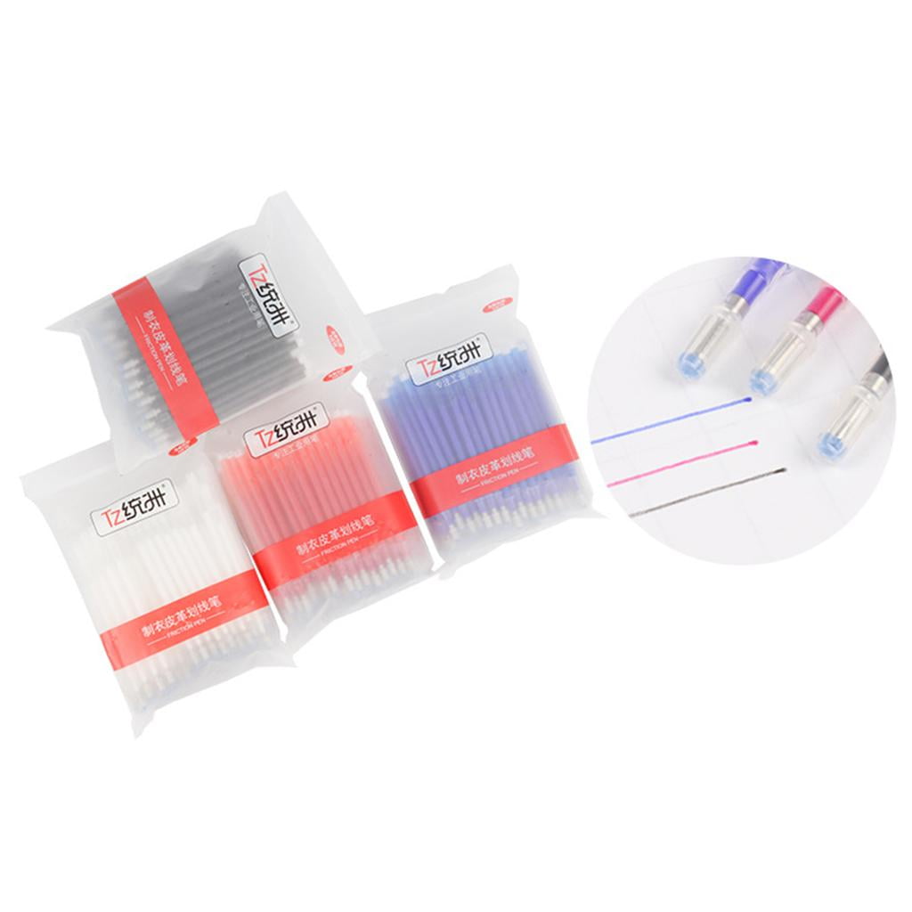 FVDPWYE 100 Pieces Heat Erasable Refill Pens Disappearing Pen for Fabric Mark Blue