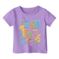 thumbnail image 4 of DJDLJWCJ Graphic Tees Girls T Shirts for Girls Crewneck Cute Printed Tee Shirt Casual Summer Fashion Tops, Purple 9-10T, 4 of 4